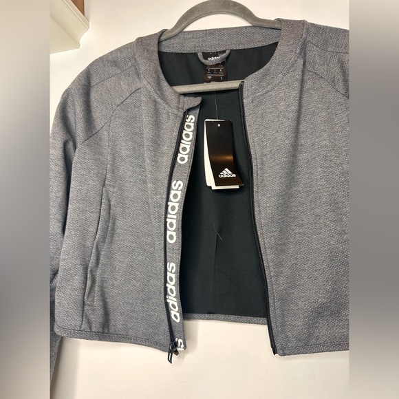 NWT Adidas Women's Medium Gray D2M Full Zip Cimalite Track Top Jacket - Picture 2 of 8